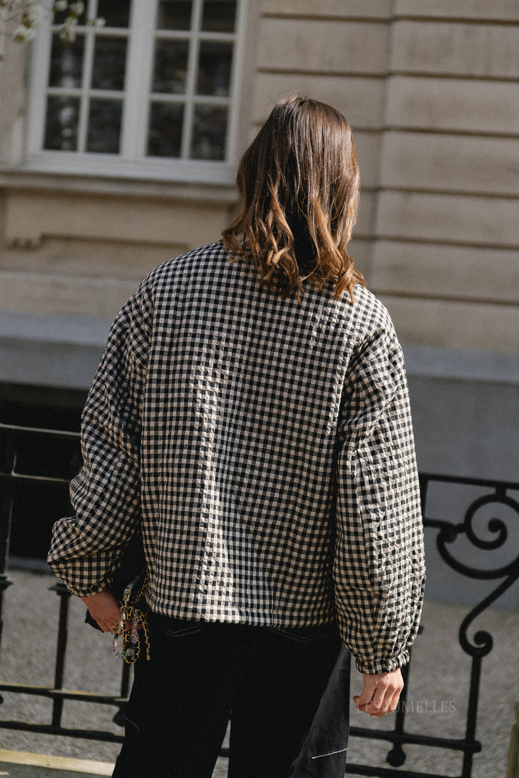 Brooklyn jacket almond milk & black gingham