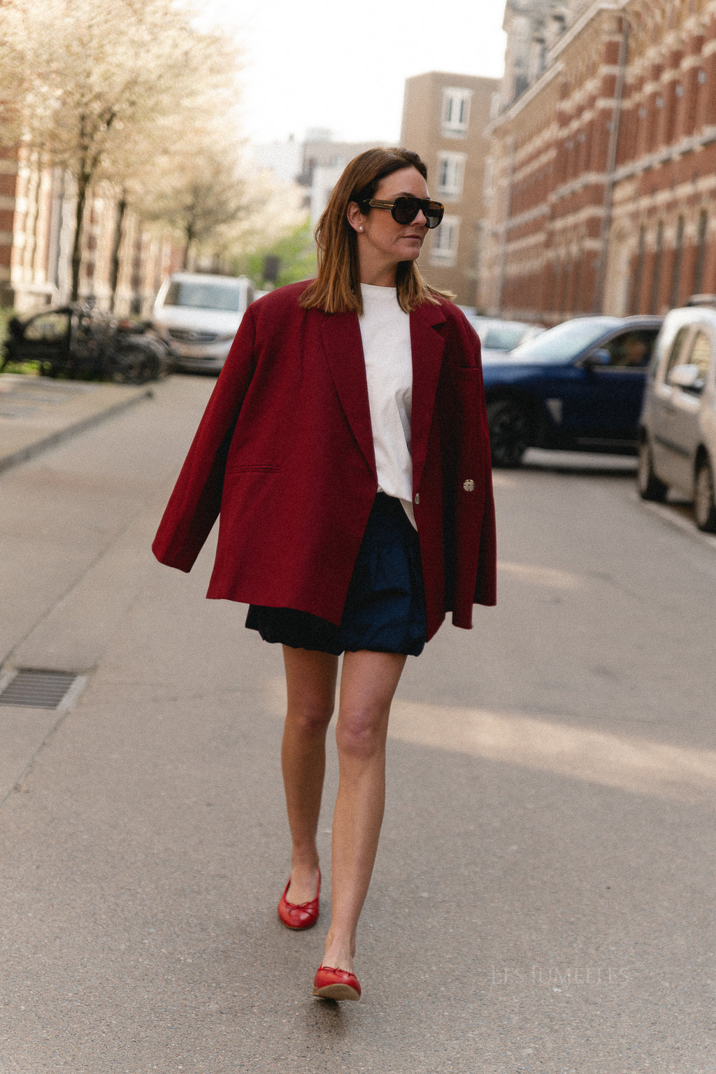 Chloe oversized blazer red dahlia