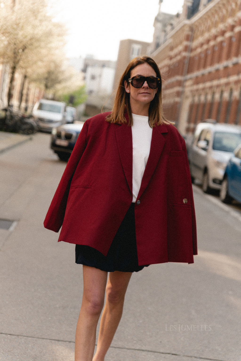 Chloe oversized blazer red dahlia