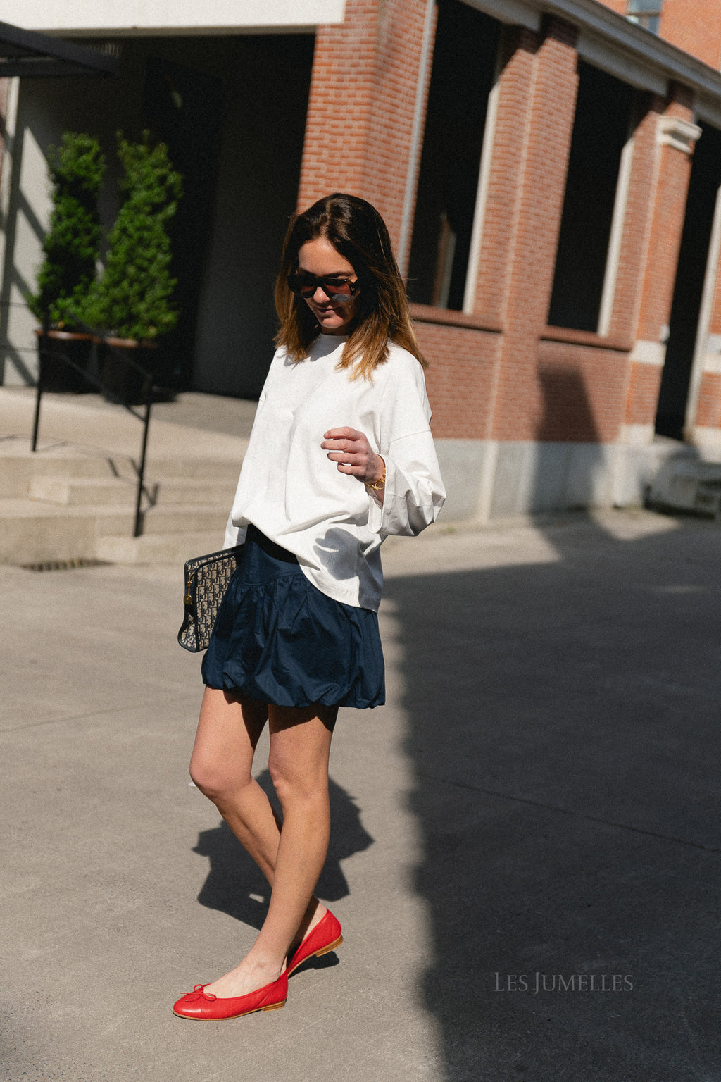 SLWDelia MW short bubble hem skirt dark sapphire