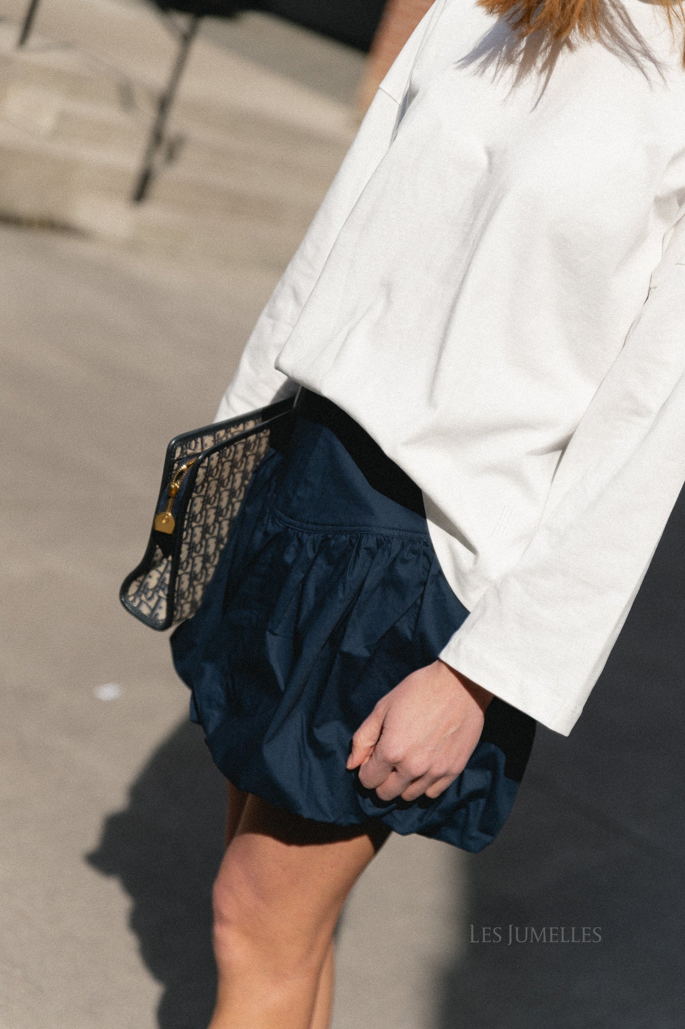 SLWDelia MW short bubble hem skirt dark sapphire