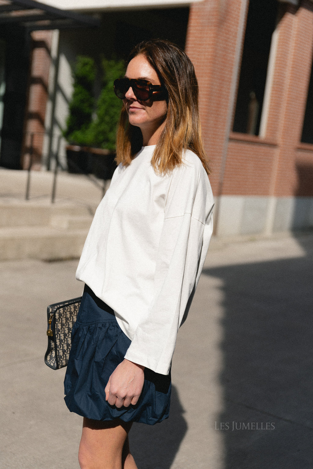 SLWDelia MW short bubble hem skirt dark sapphire