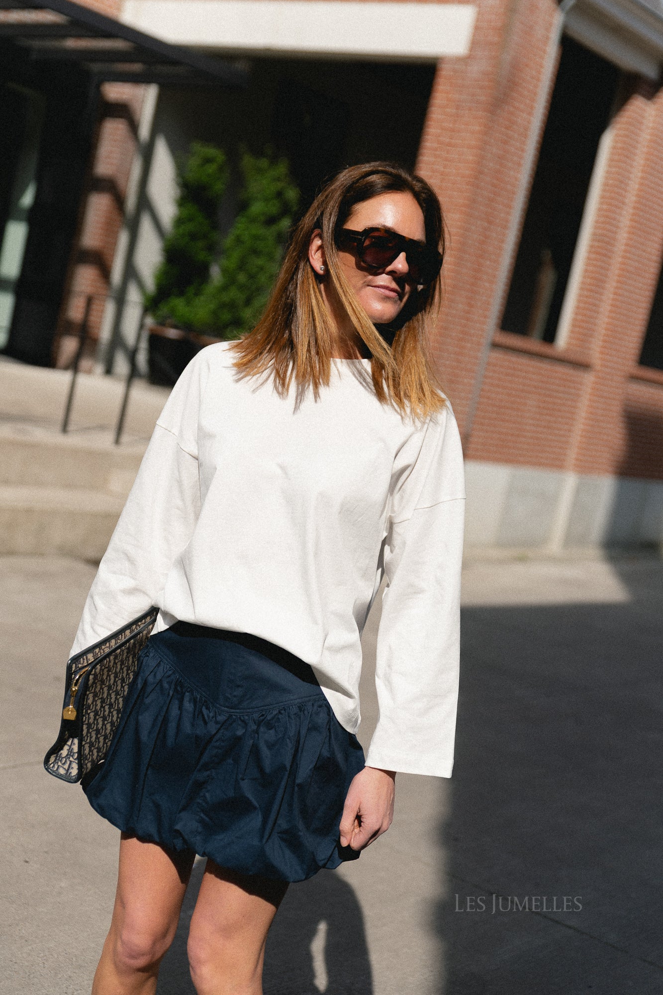 SLWDelia MW short bubble hem skirt dark sapphire