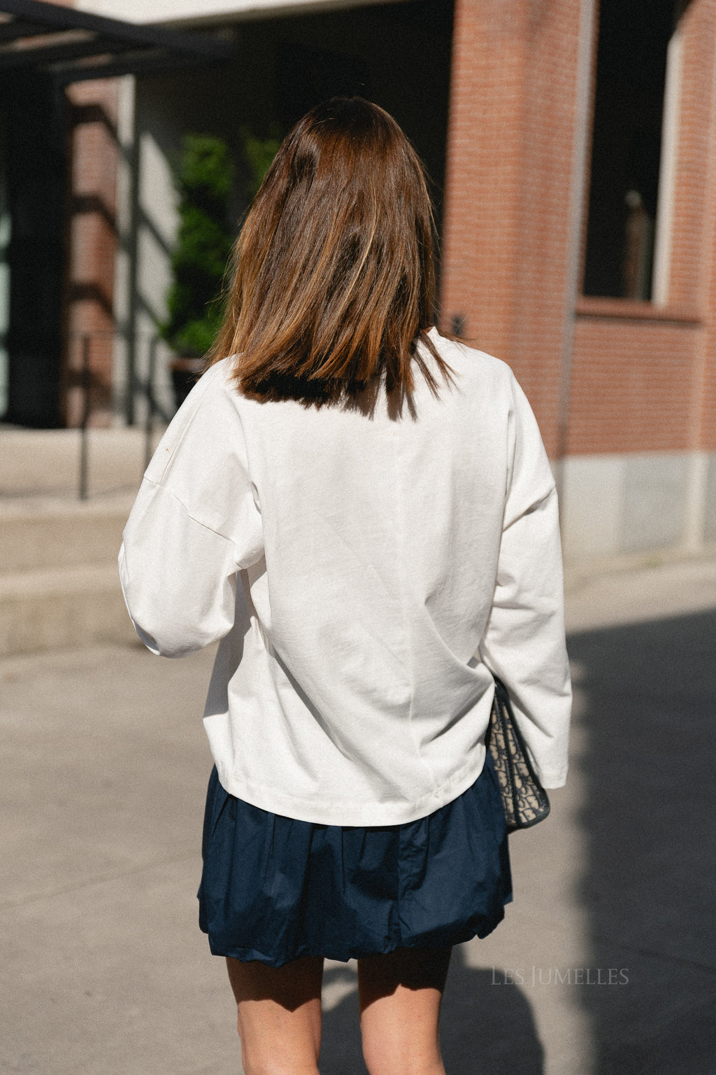 SLWDelia MW short bubble hem skirt dark sapphire