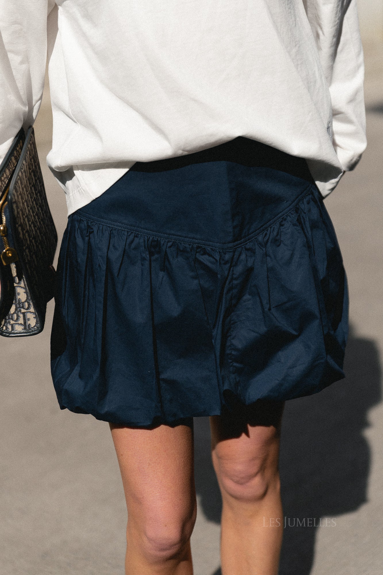 SLWDelia MW short bubble hem skirt dark sapphire