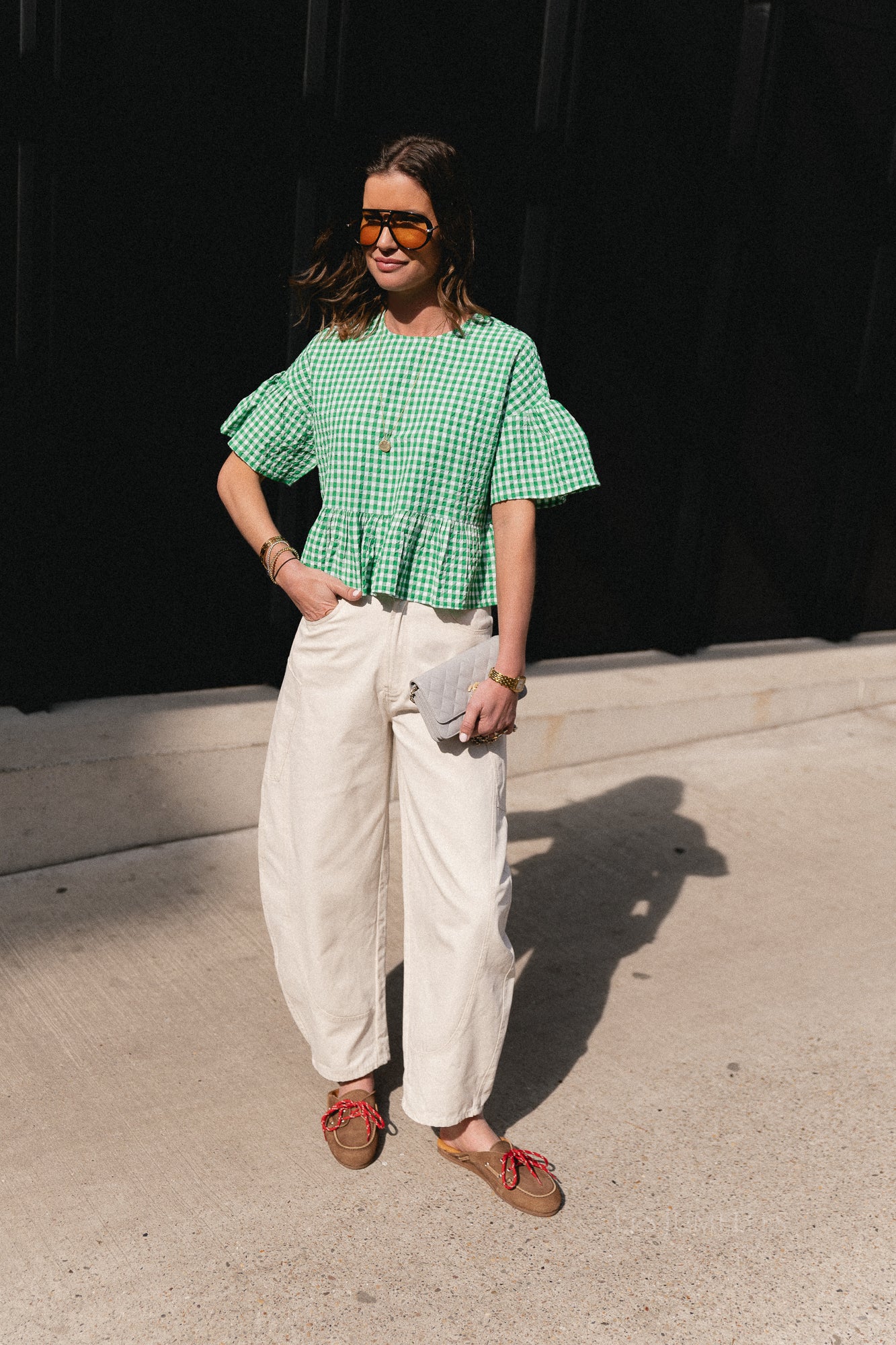 Tuala blouse jelly bean & ecru