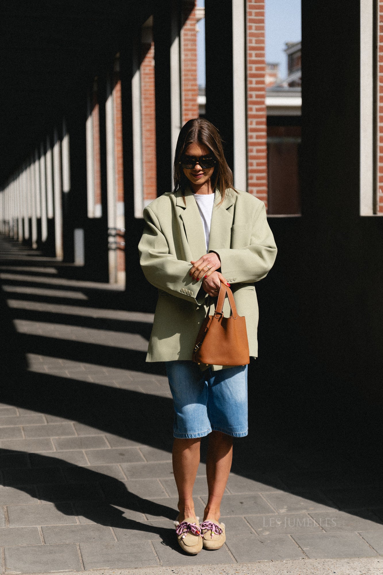 Chloe oversized blazer linden green