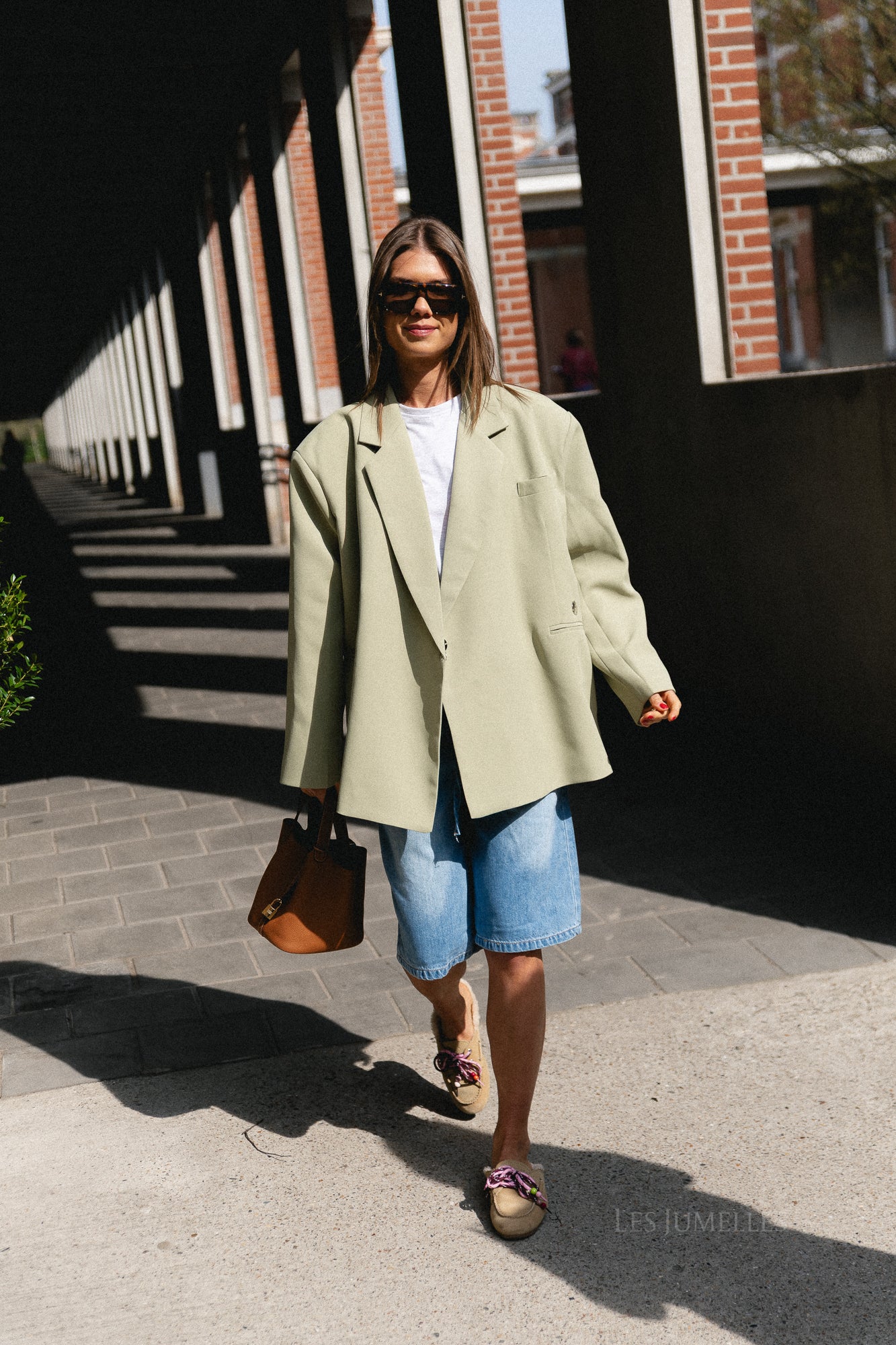Chloe oversized blazer linden green