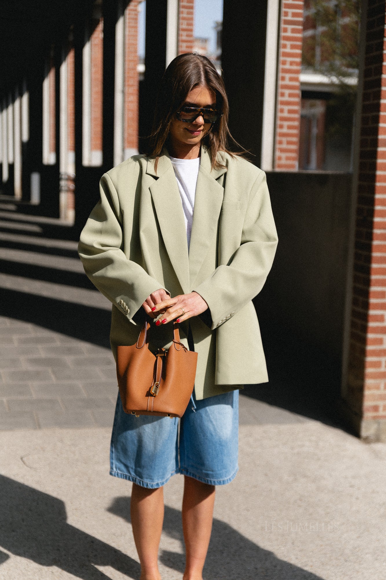 Chloe oversized blazer linden green