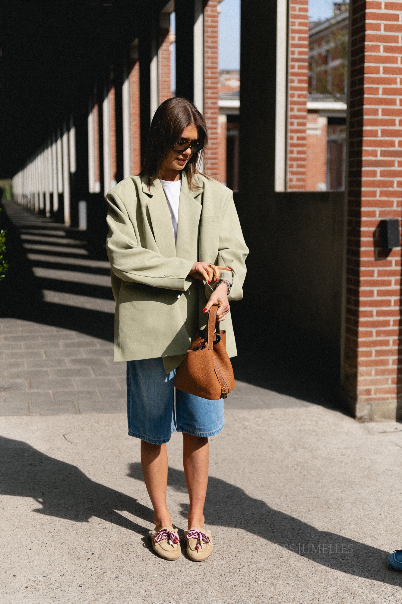 Chloe oversized blazer linden green