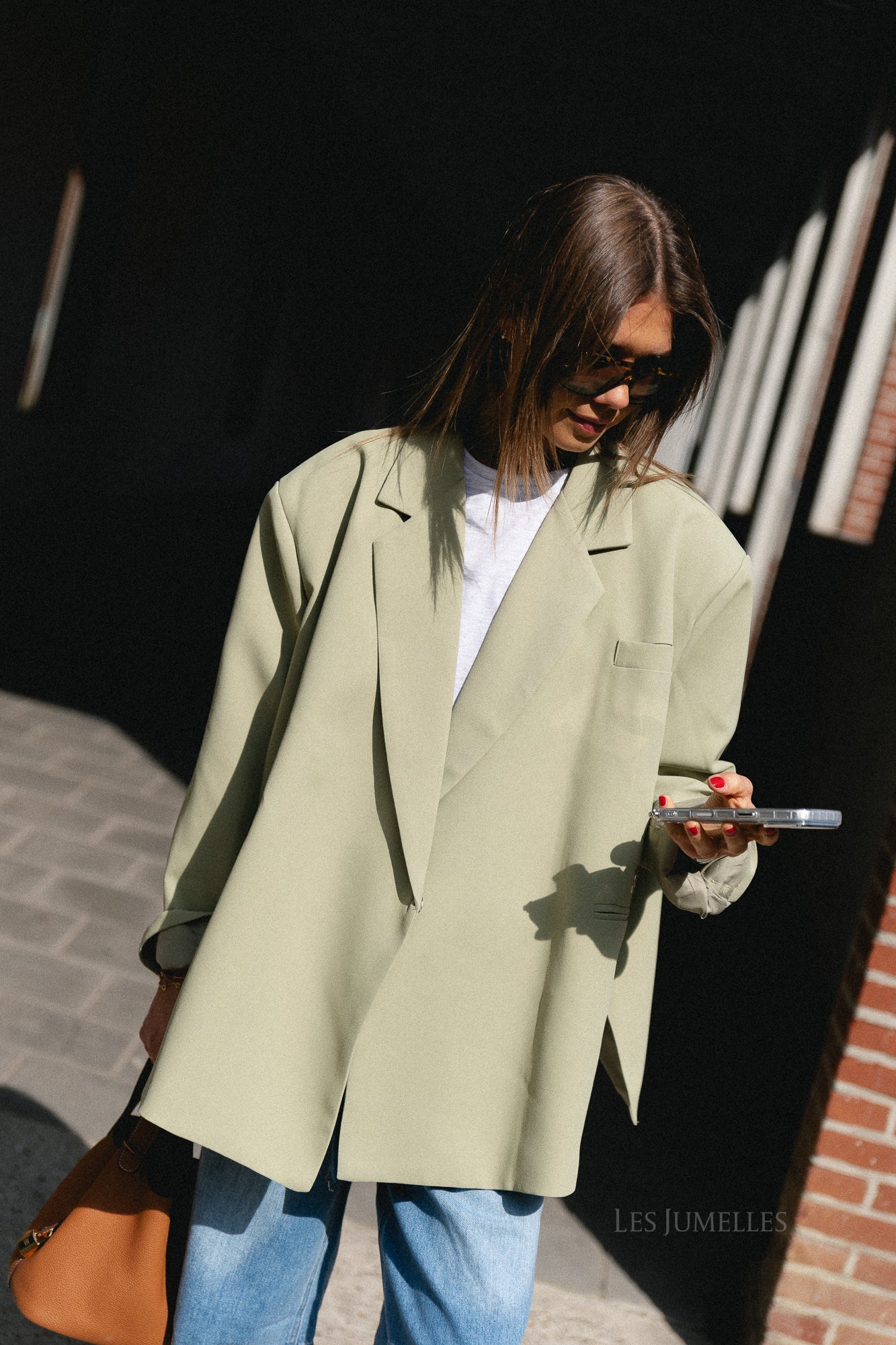 Chloe oversized blazer linden green