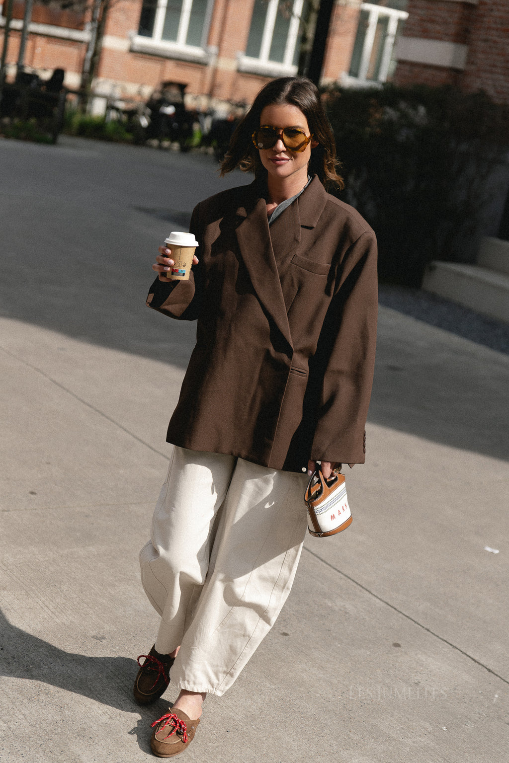 Chloe Oversized-Blazer in Braun