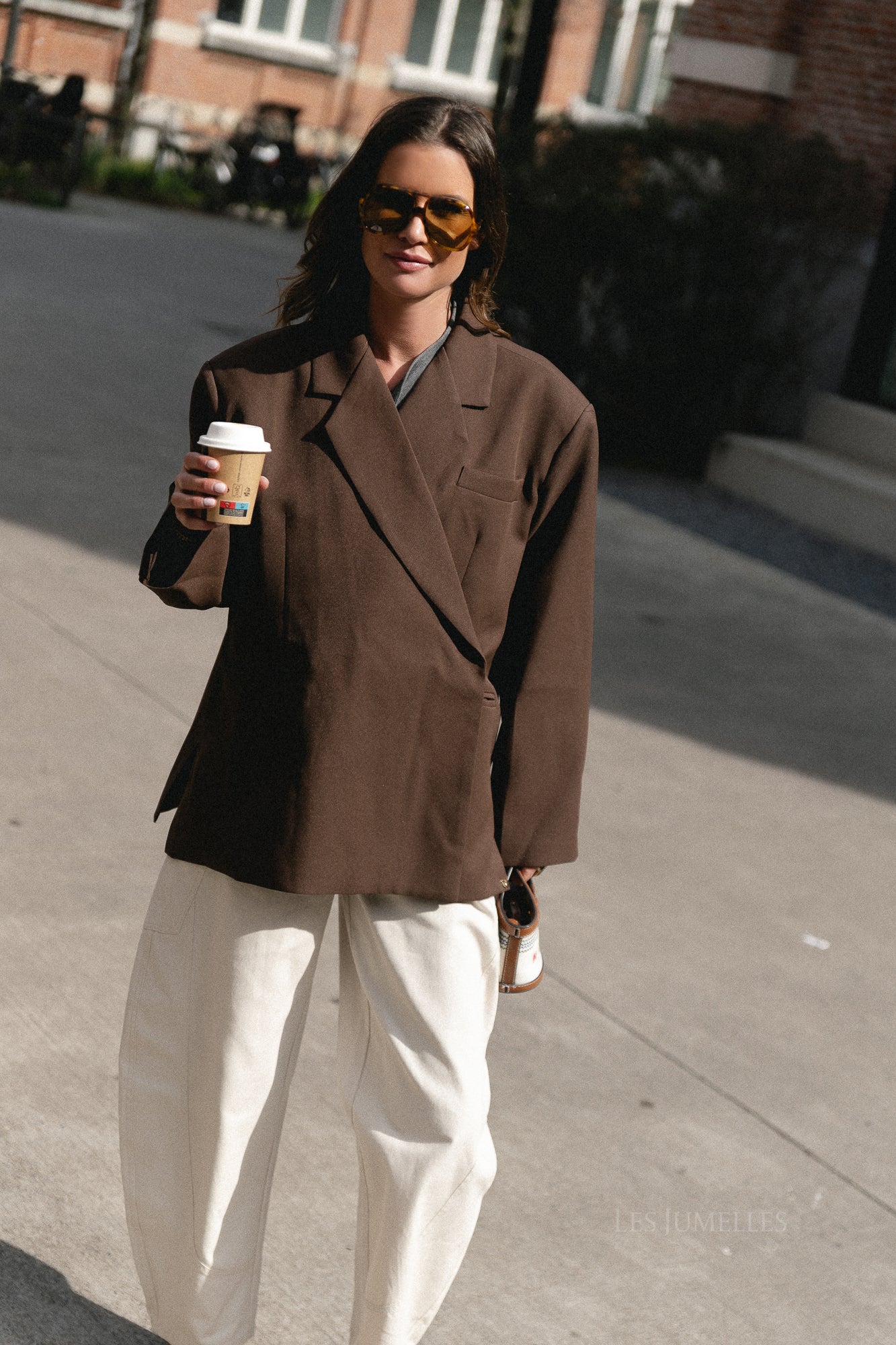 Chloe Oversized-Blazer in Braun