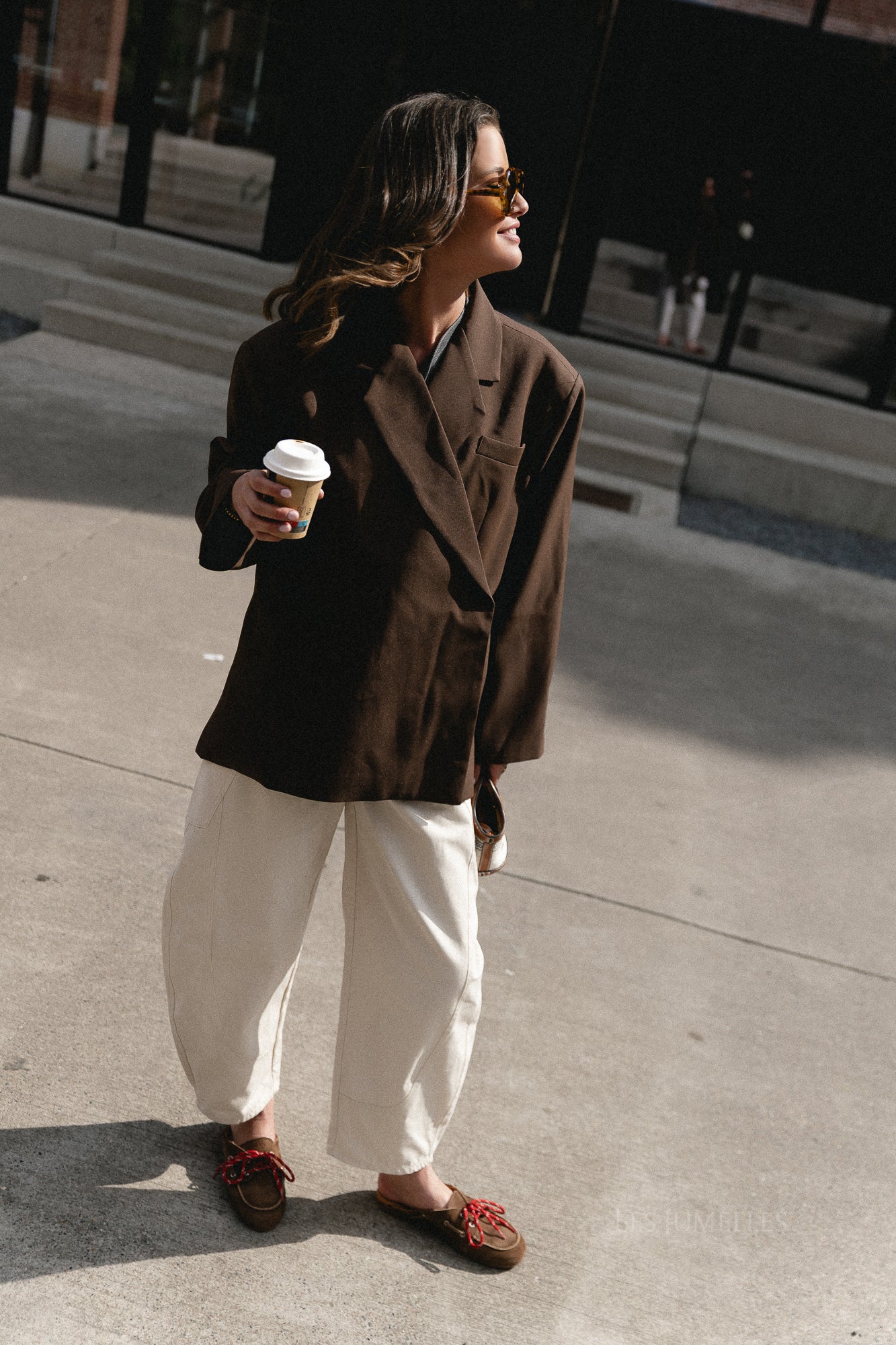 Chloe Oversized-Blazer in Braun