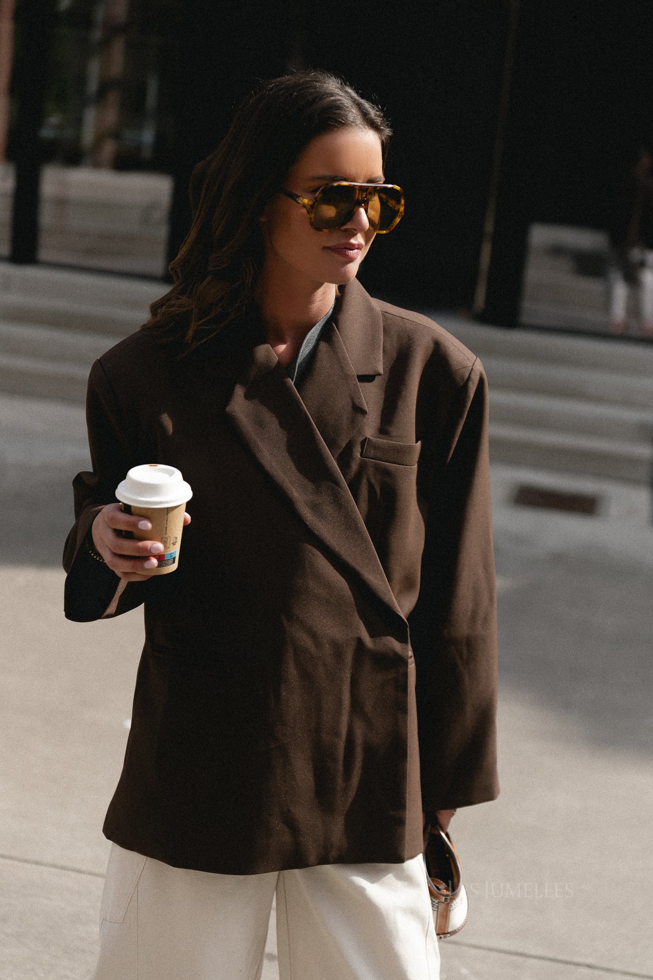 Chloe Oversized-Blazer in Braun