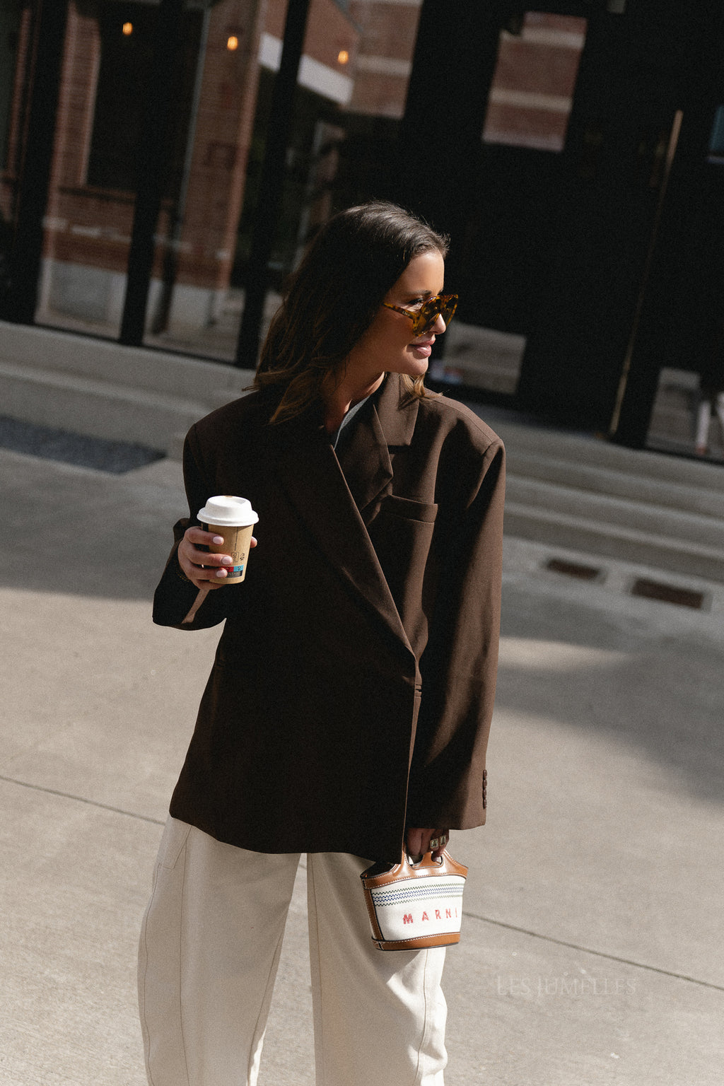 Chloe Oversized-Blazer in Braun