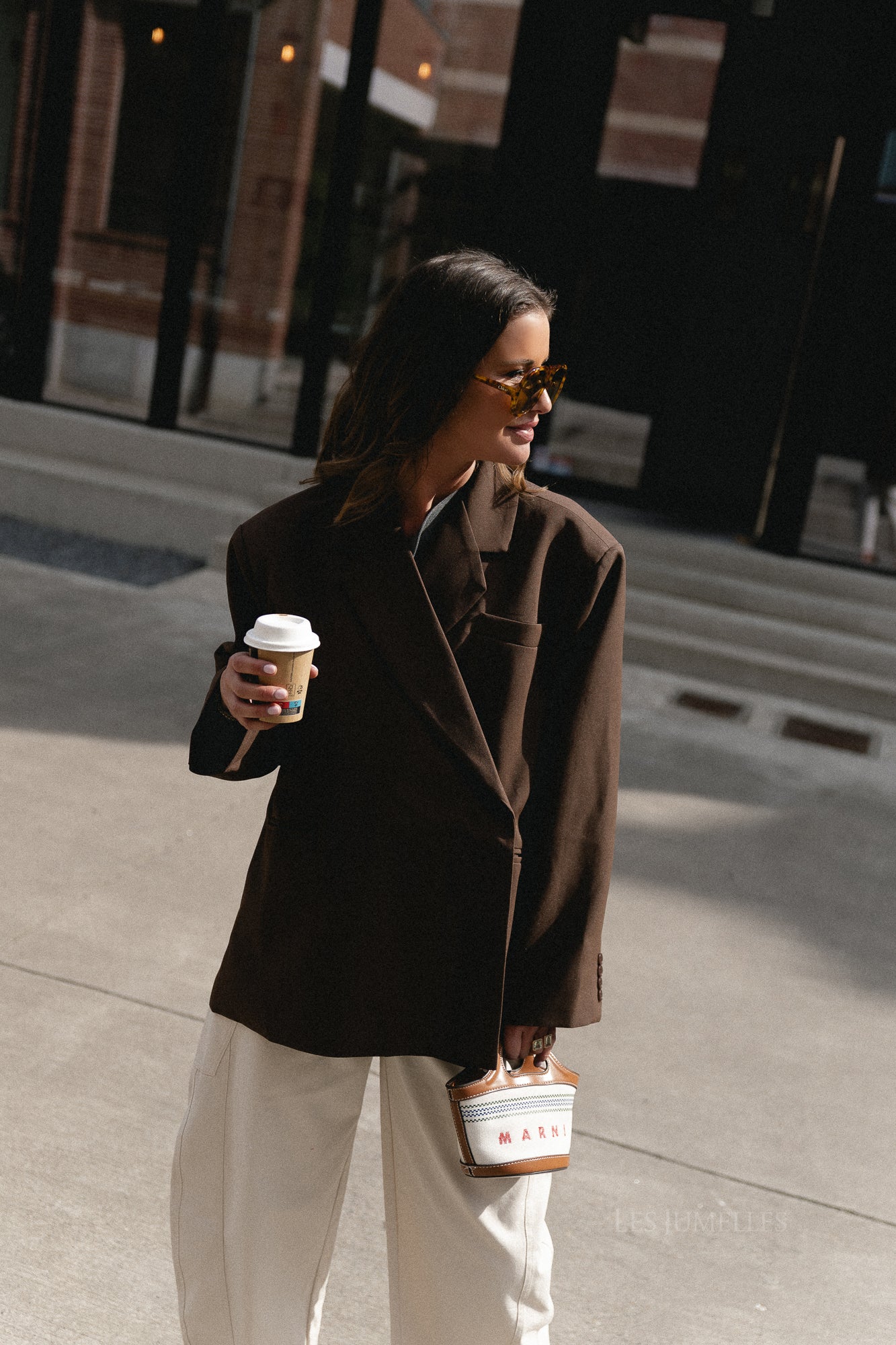 Chloe Oversized-Blazer in Braun