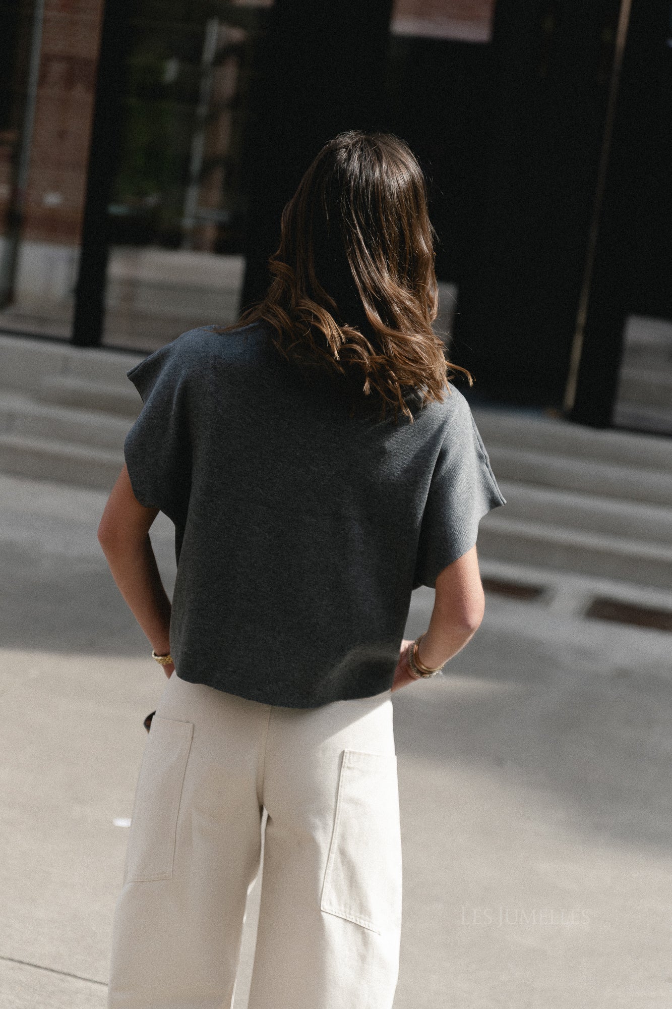 Aimee knitted top dark grey