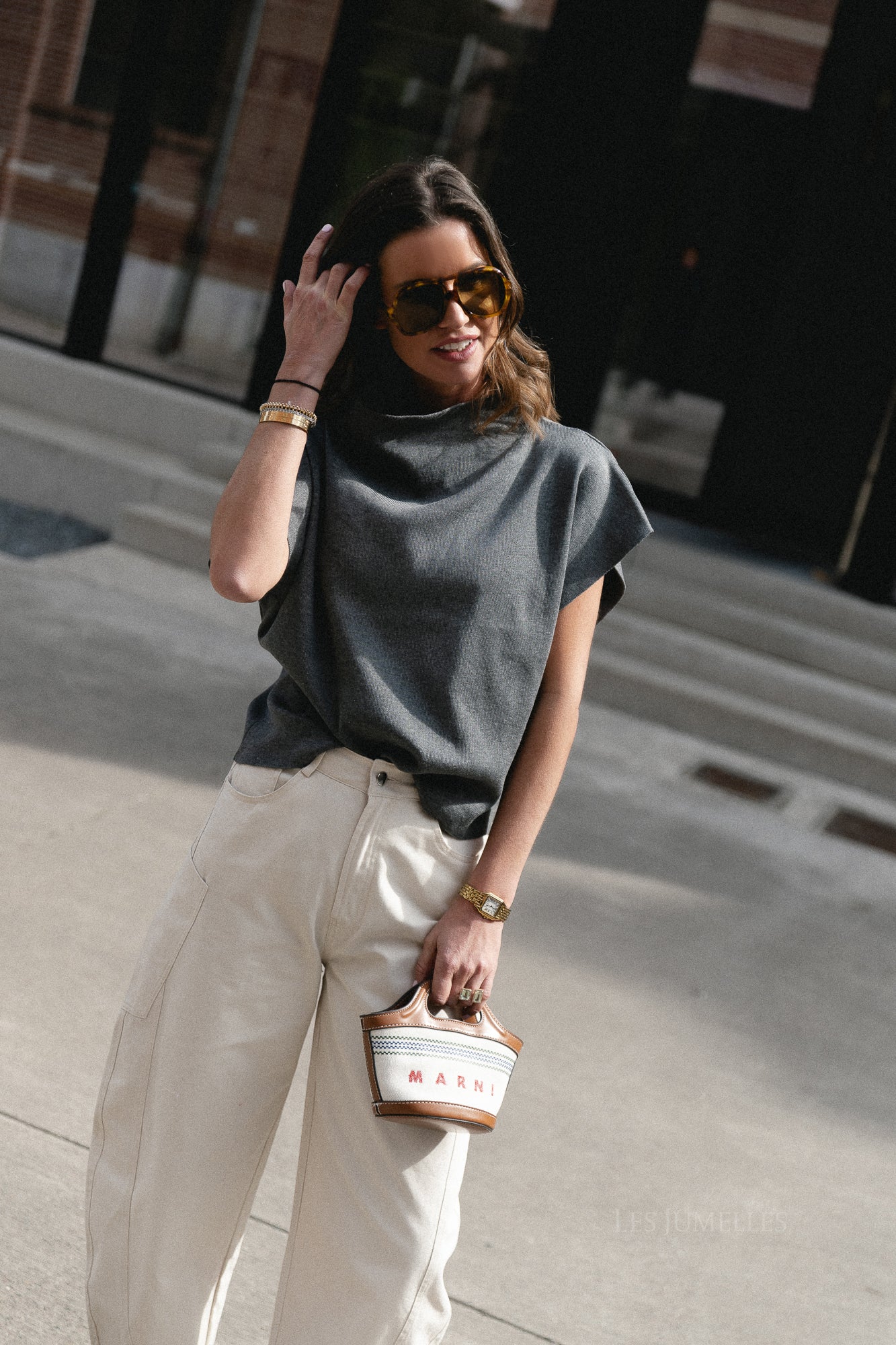 Aimee knitted top dark grey