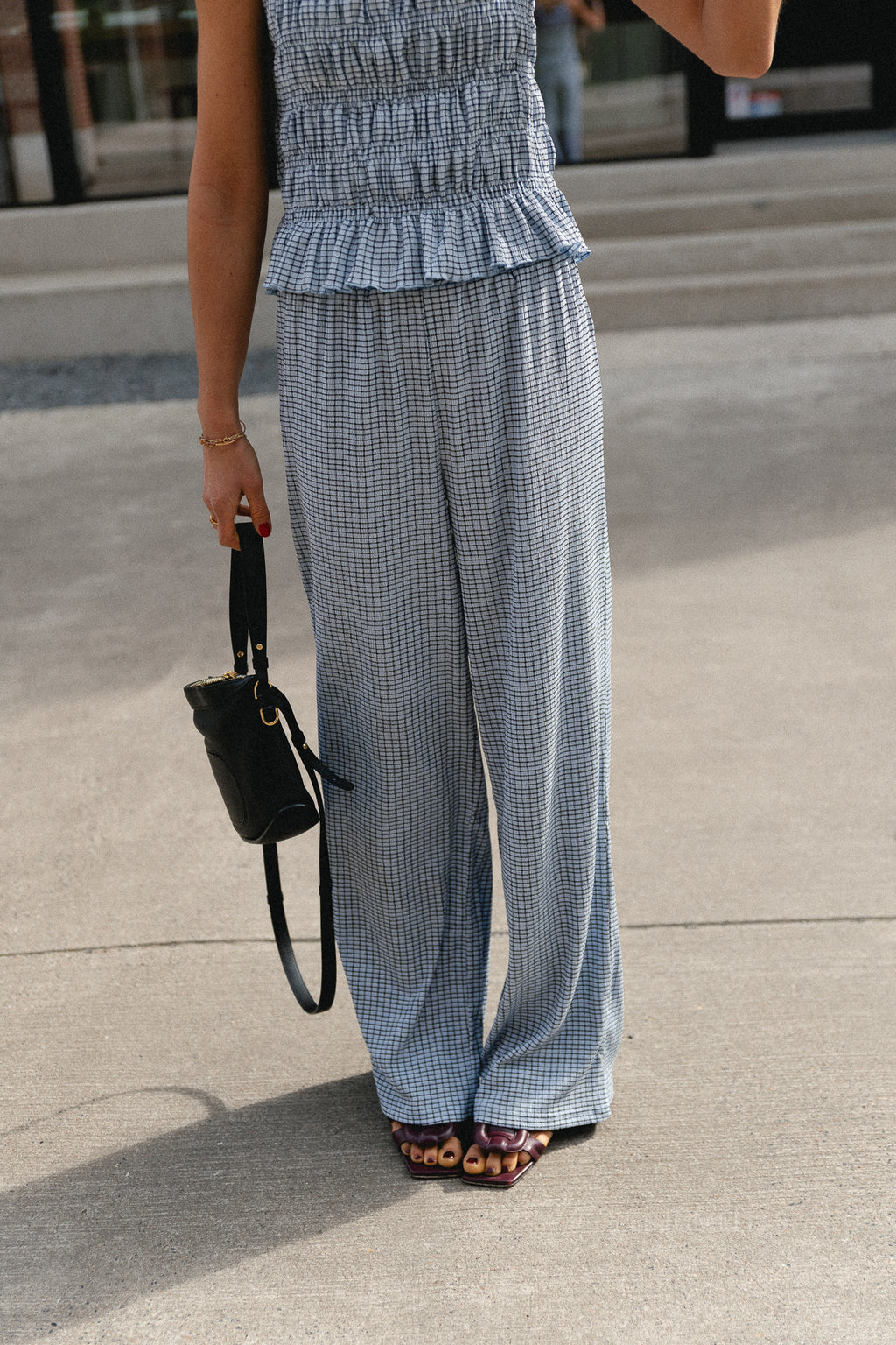 Isobel pants vichy - black & skyway