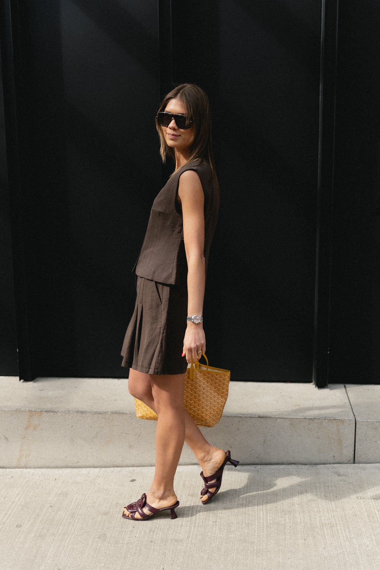 OBJMolly MW shorts seal brown