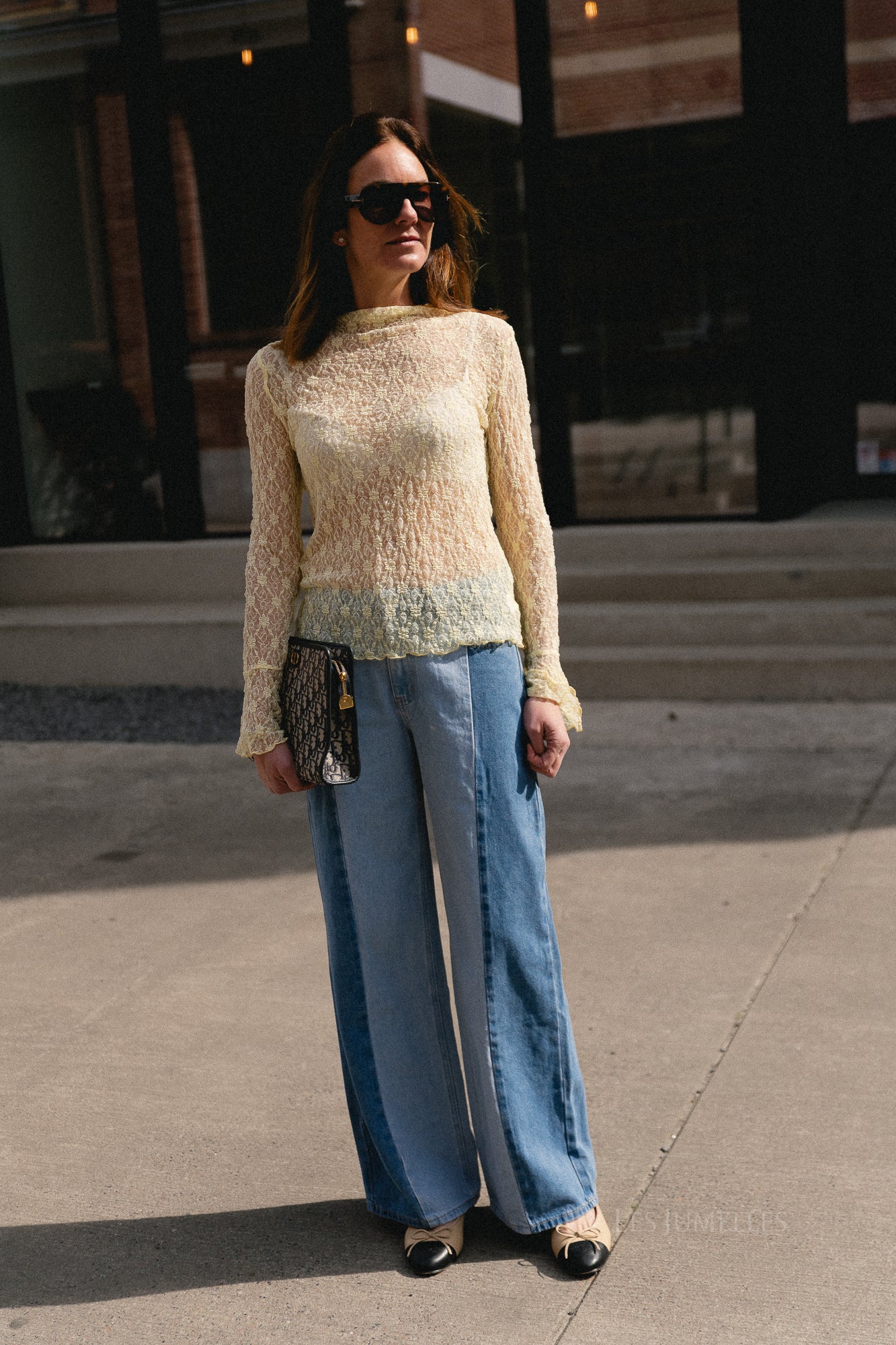 Kaya LS lace top yellow