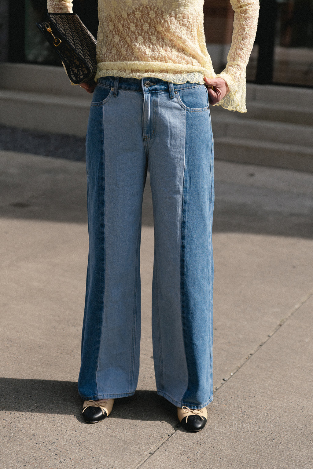 Frankie bi-color jeans light blue