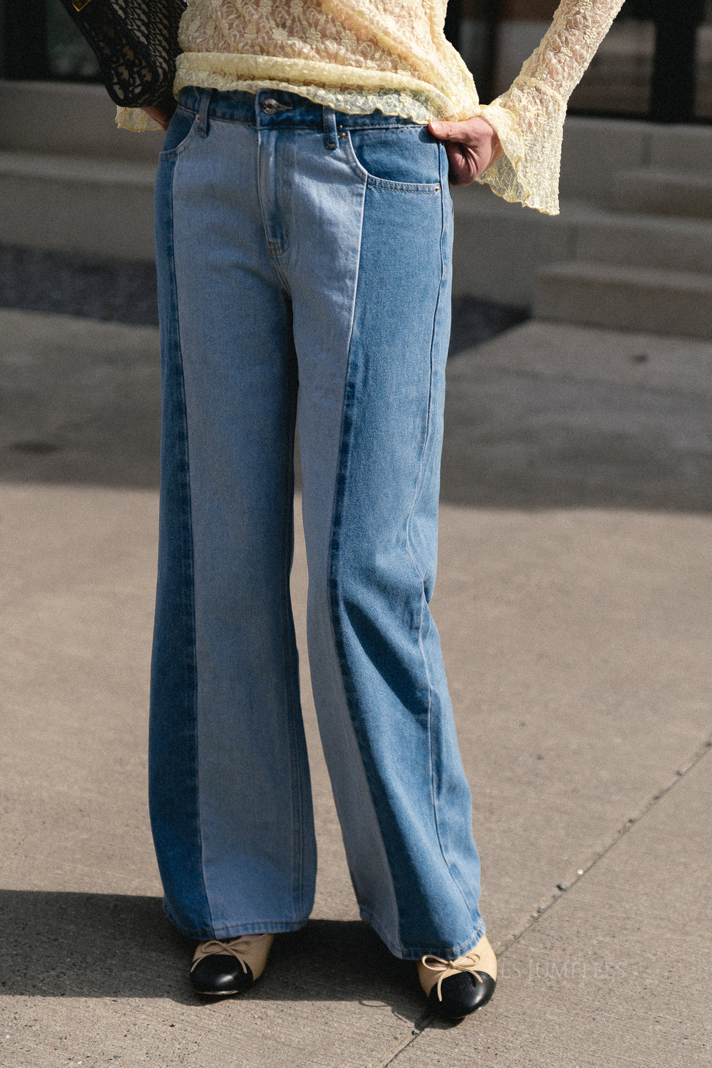 Frankie bi-color jeans light blue