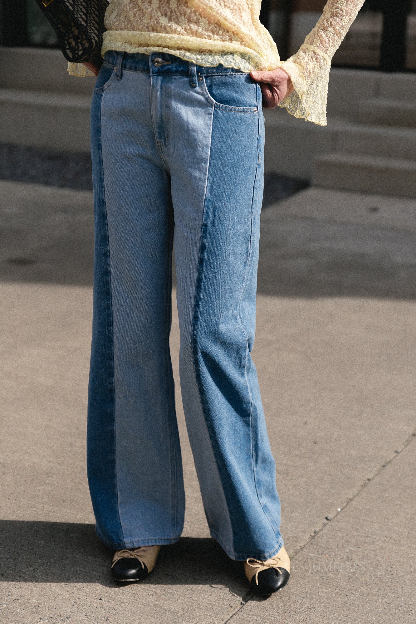 Frankie bi-color jeans light blue