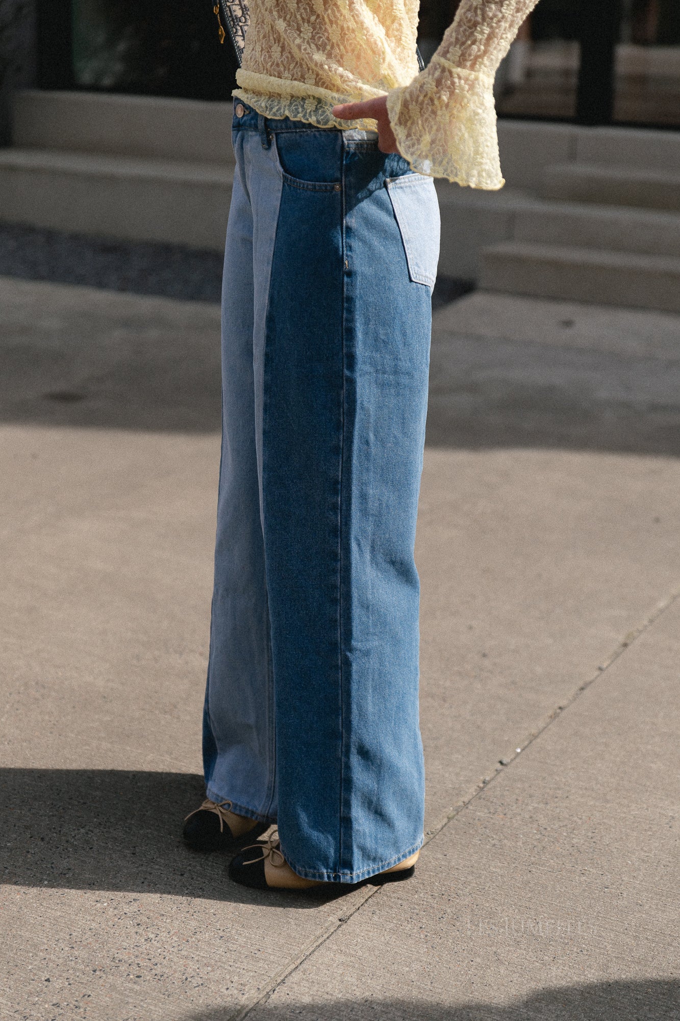 Frankie bi-color jeans light blue