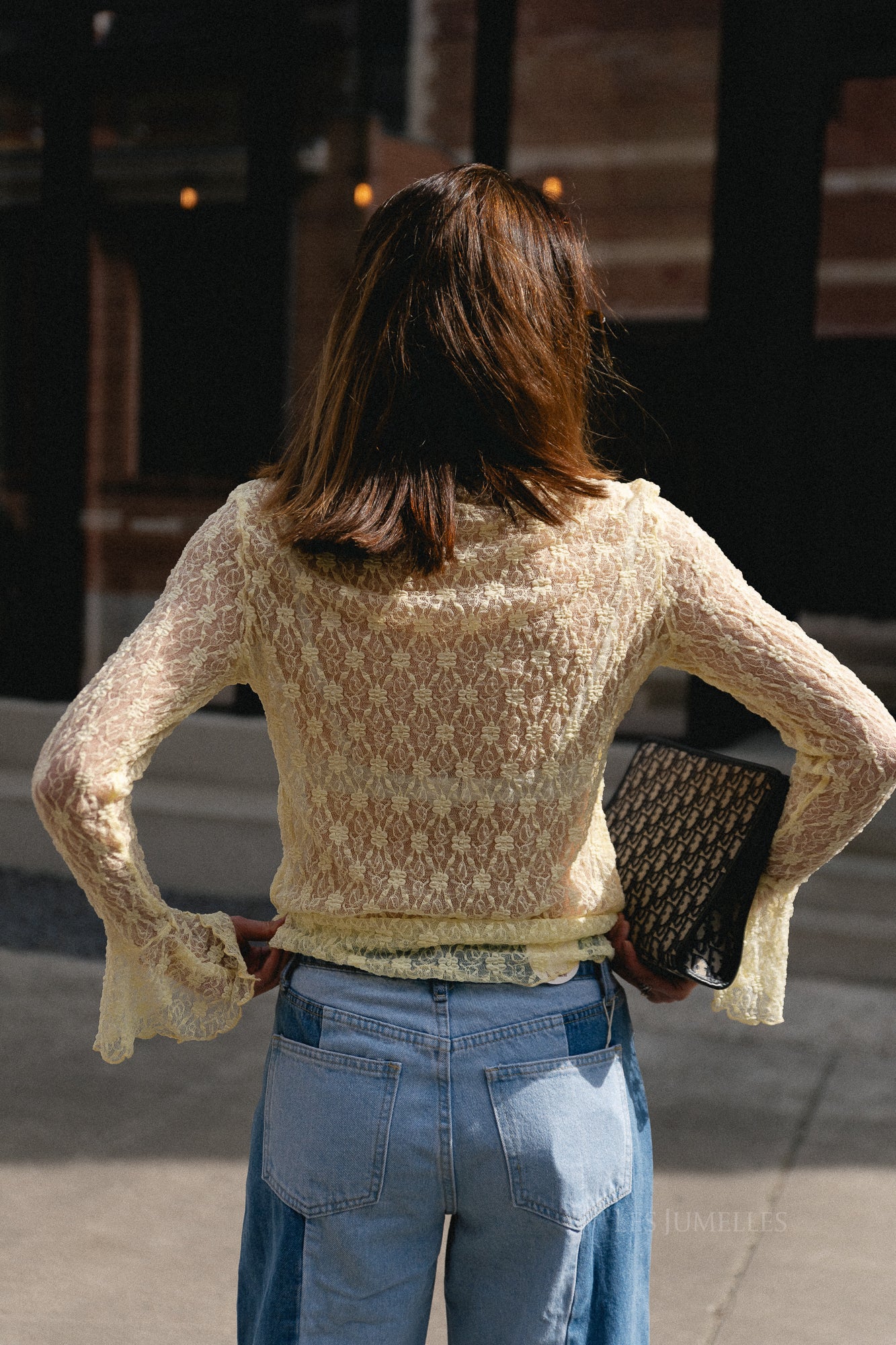 Kaya LS lace top yellow