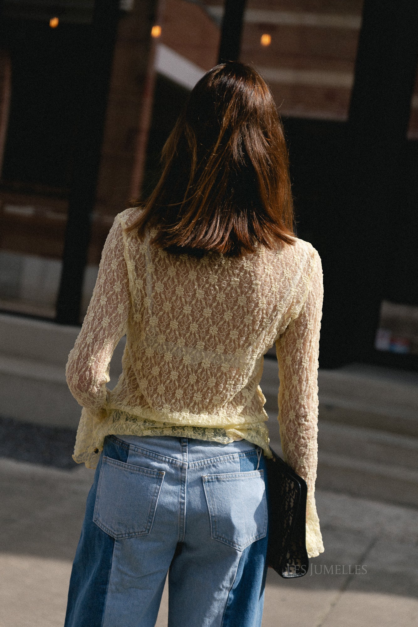 Kaya LS lace top yellow