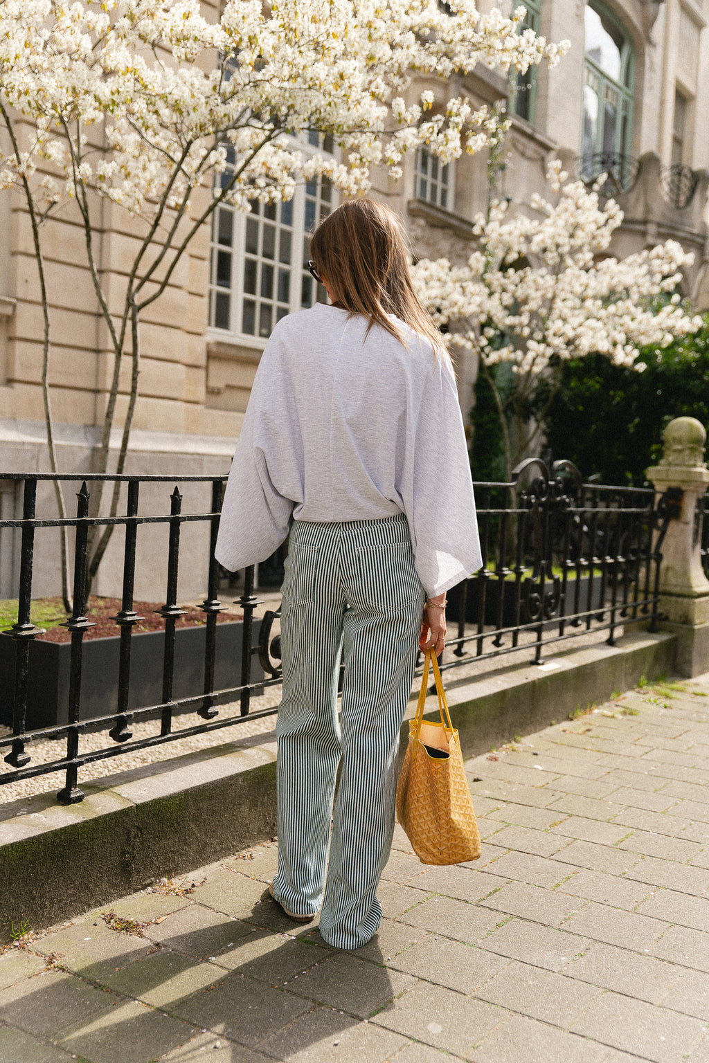 OBJSanni MW wide jeans cloud dancer/botanical