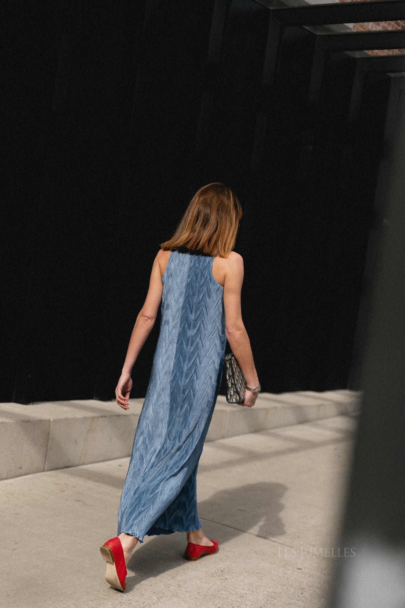 SLFAnya regular ankle plisse dress dusty blue