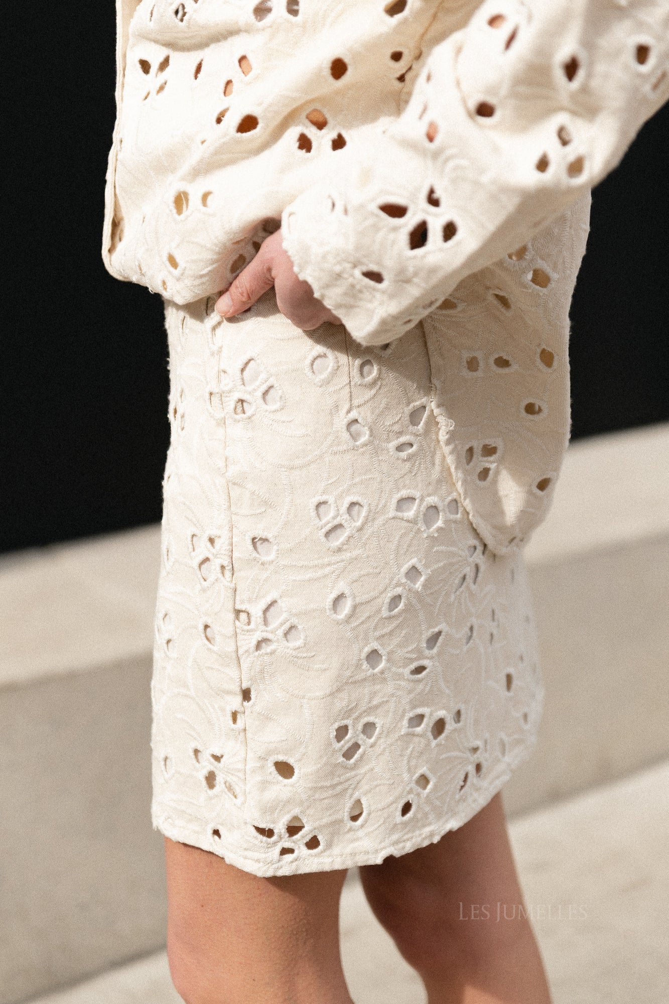 Josie denim skirt natural beige