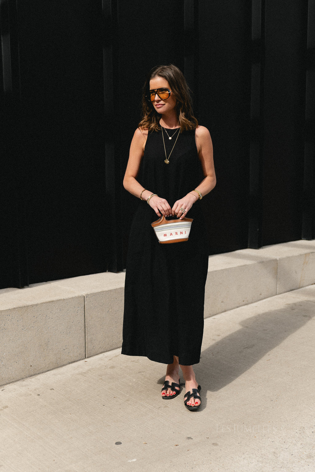 SLFLuisa relaxed linen blend dress black