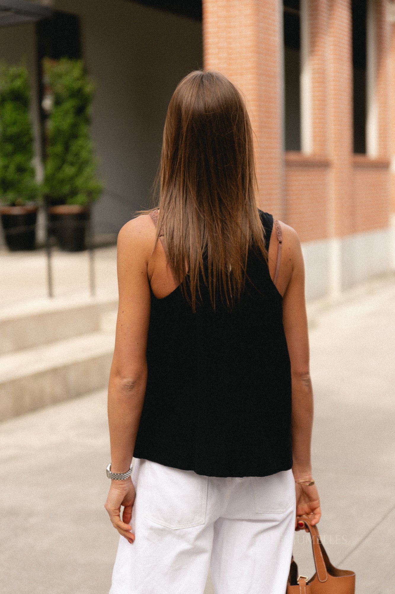 SLFLuisa relaxed linen blend top black