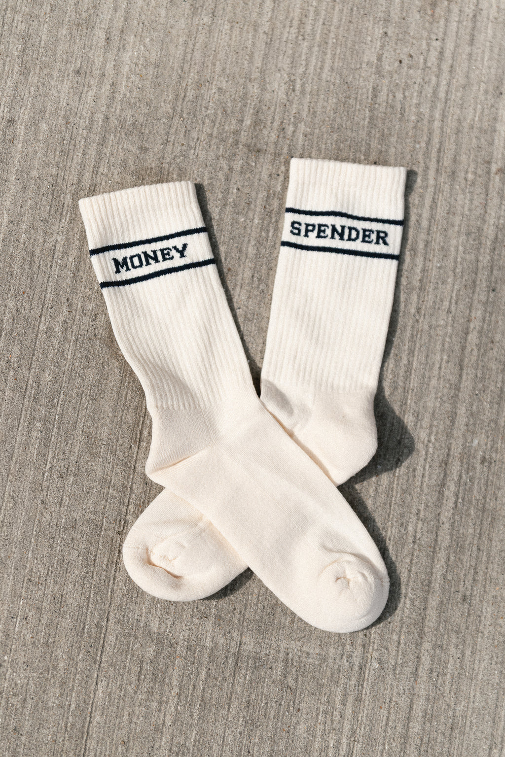 Money Spender socks ecru/navy