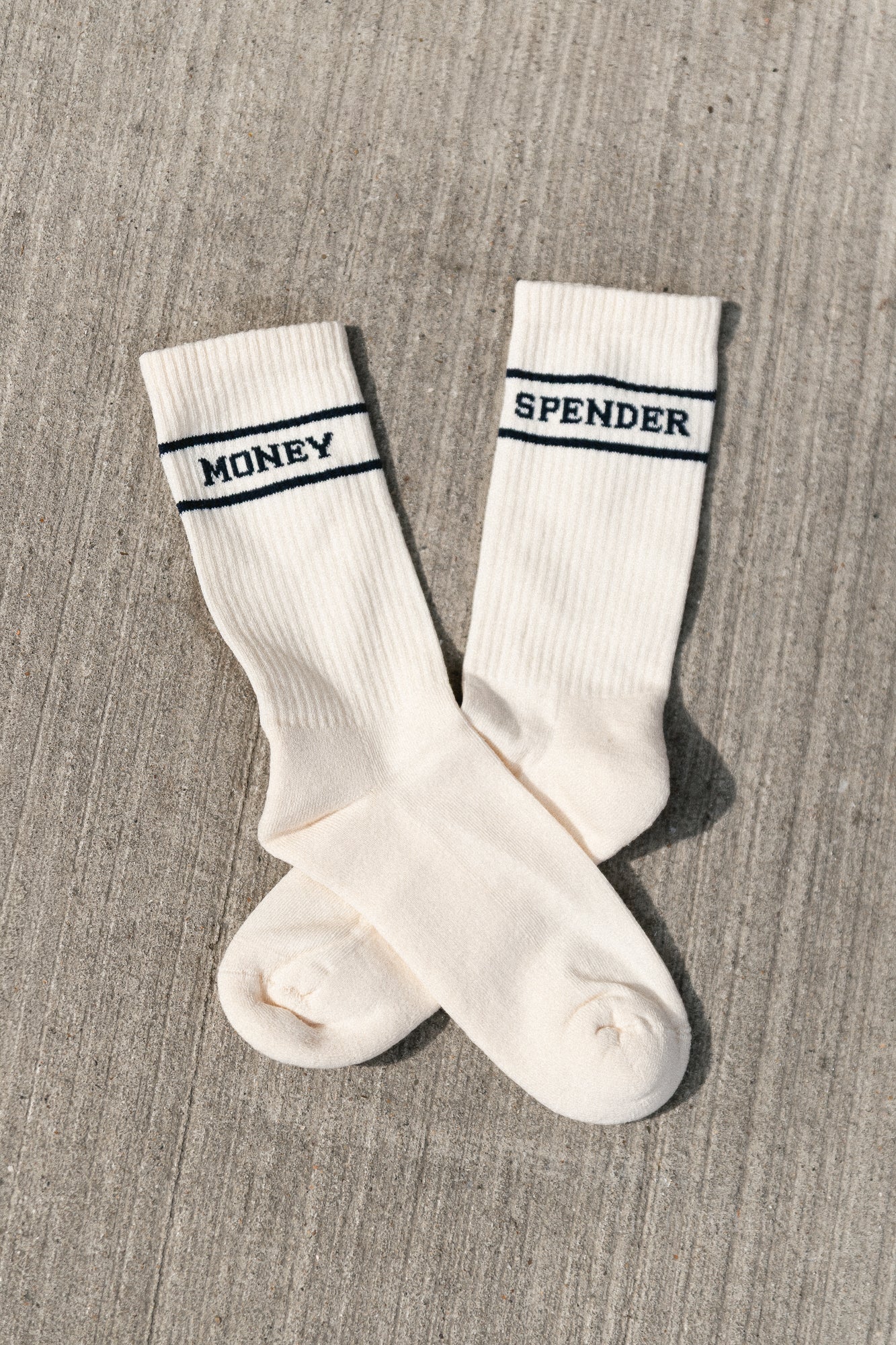 Money Spender socks ecru/navy