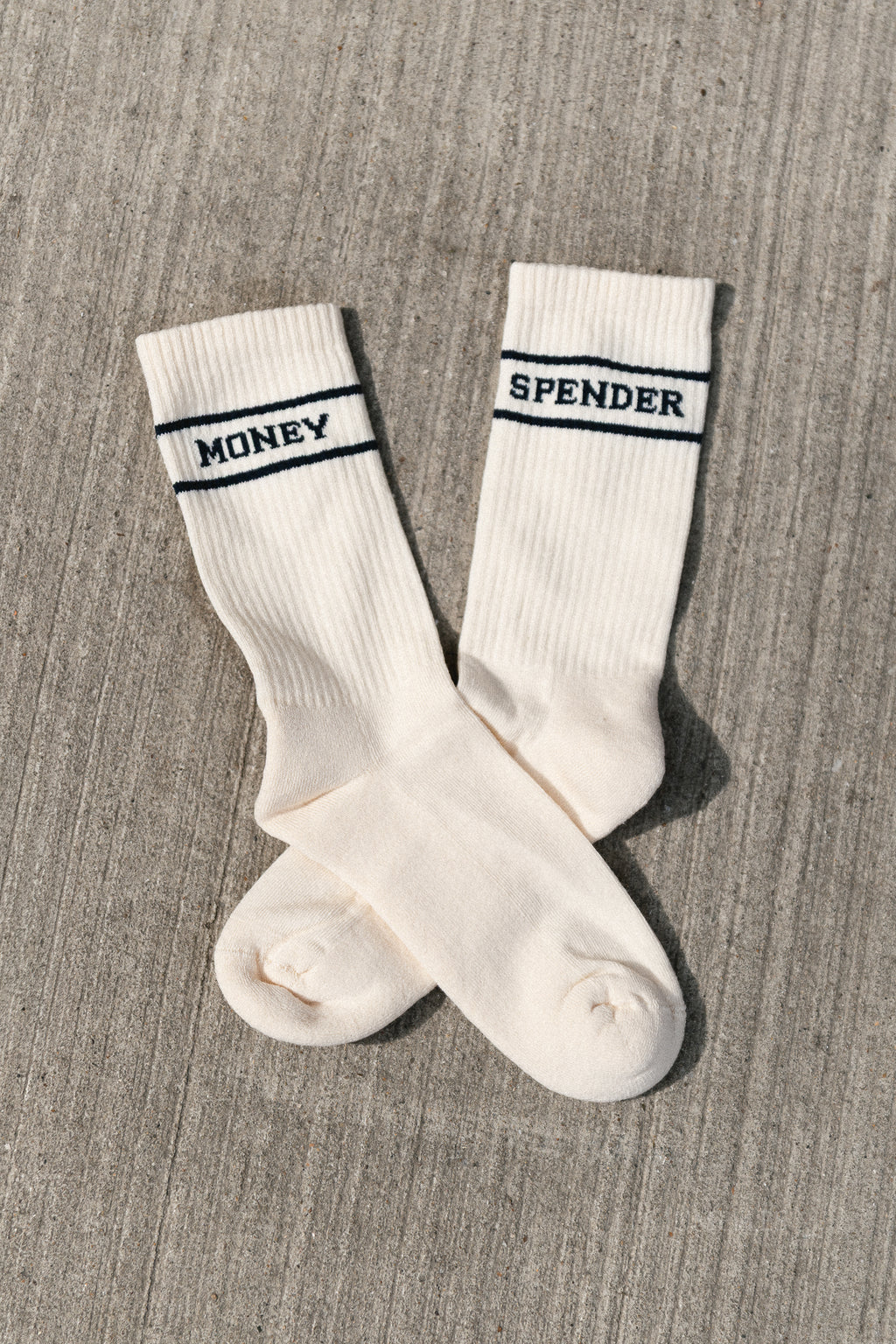 Money Spender socks ecru/navy