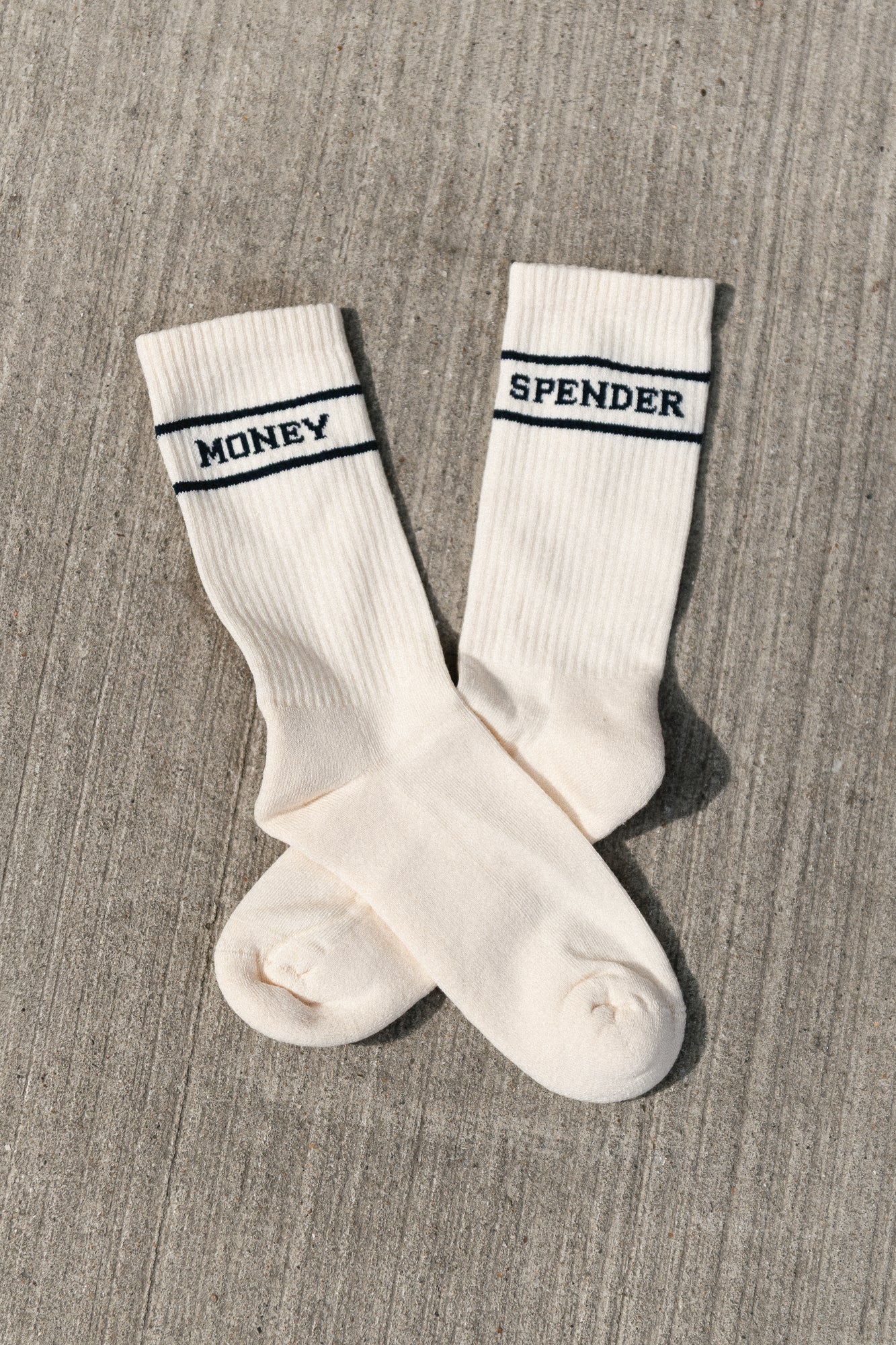 Money Spender socks ecru/navy