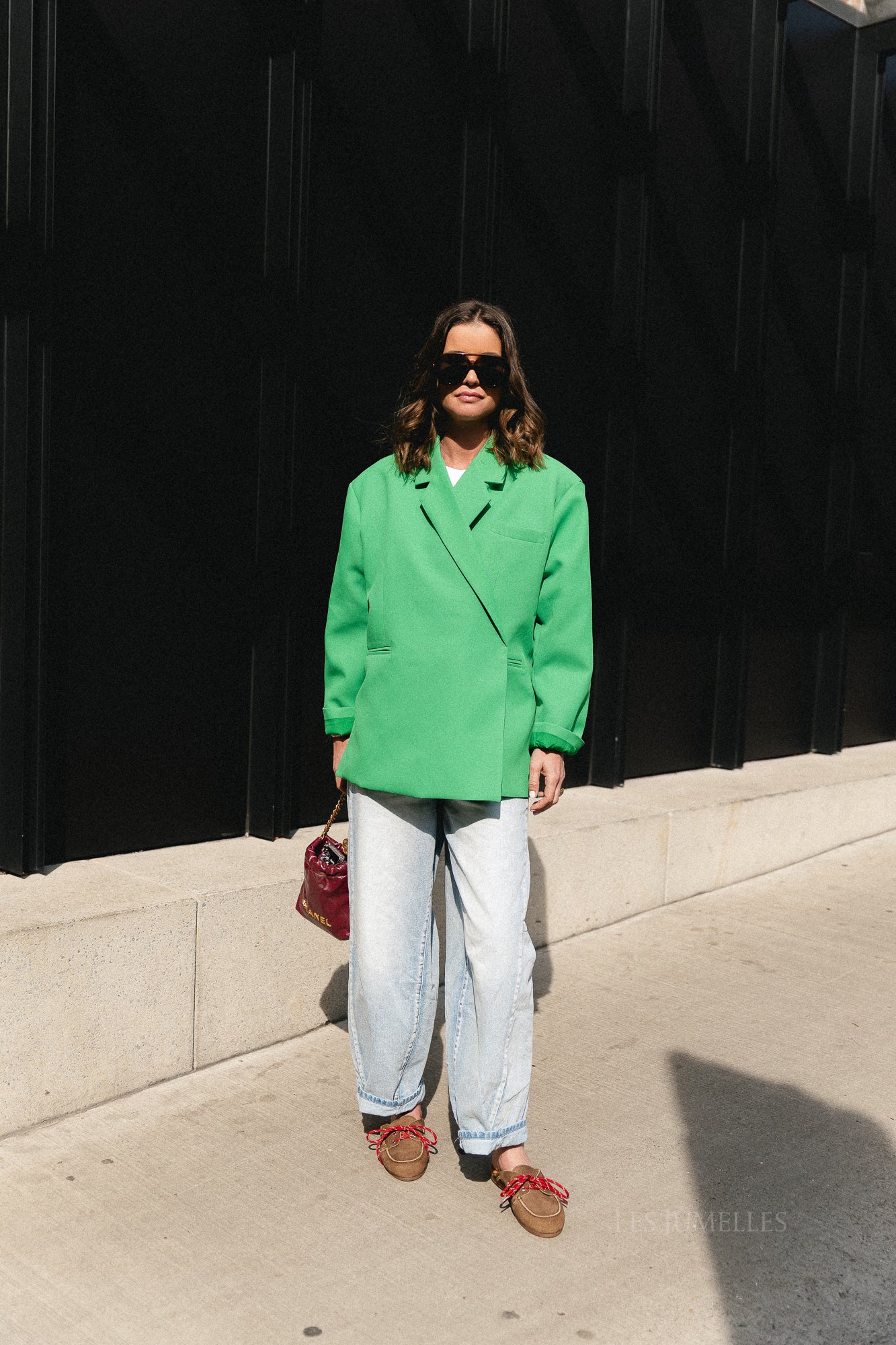 Chloe oversized blazer island green