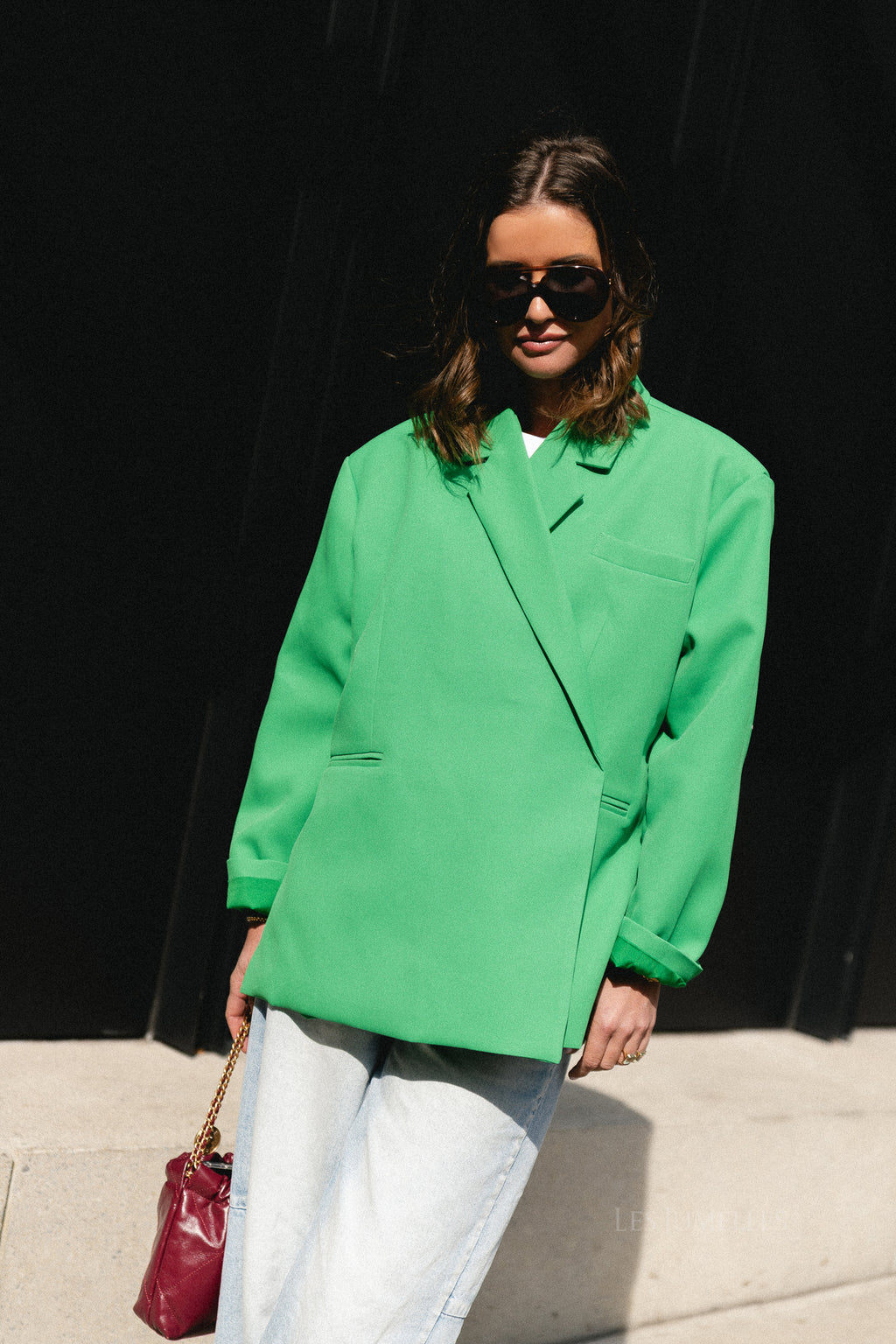 Chloe oversized blazer island green