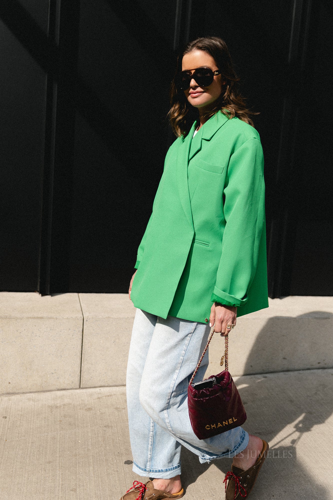 Chloe oversized blazer island green