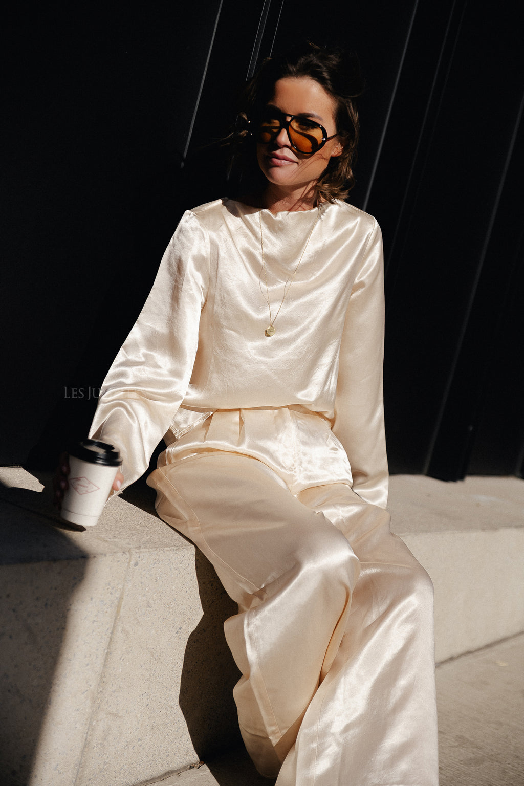 SLFSelene HW wide pant birch