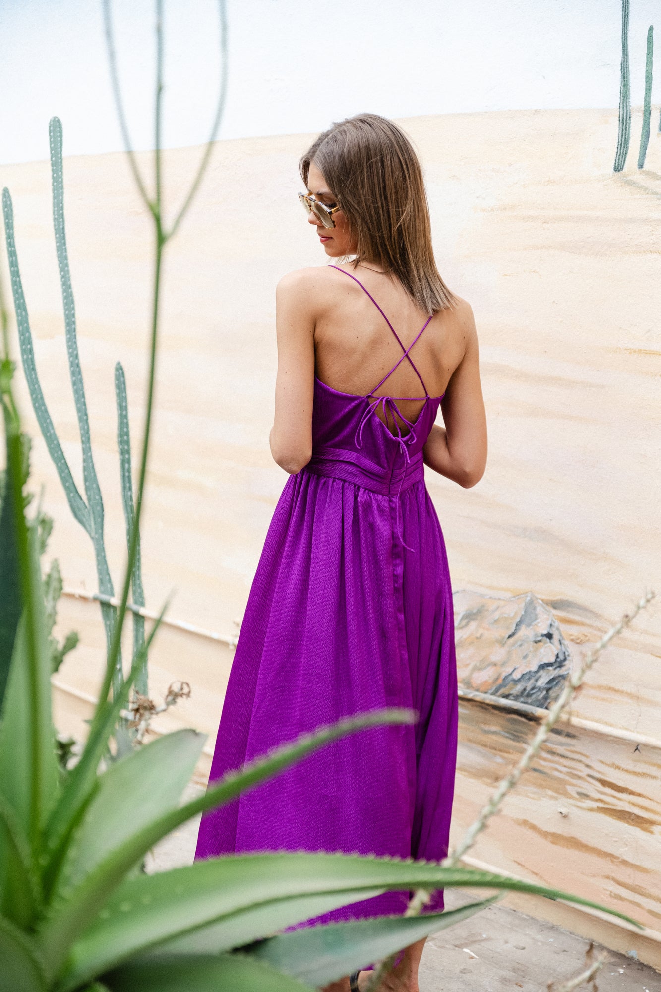 Crest jurk violet