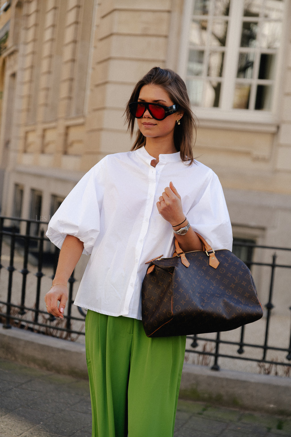 Hazel puff sleeve blouse white