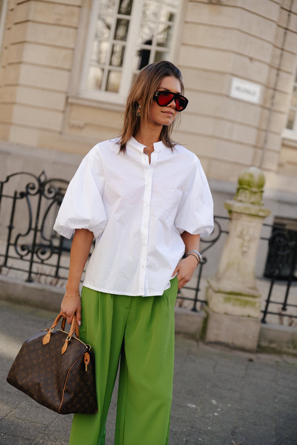 Hazel puff sleeve blouse white