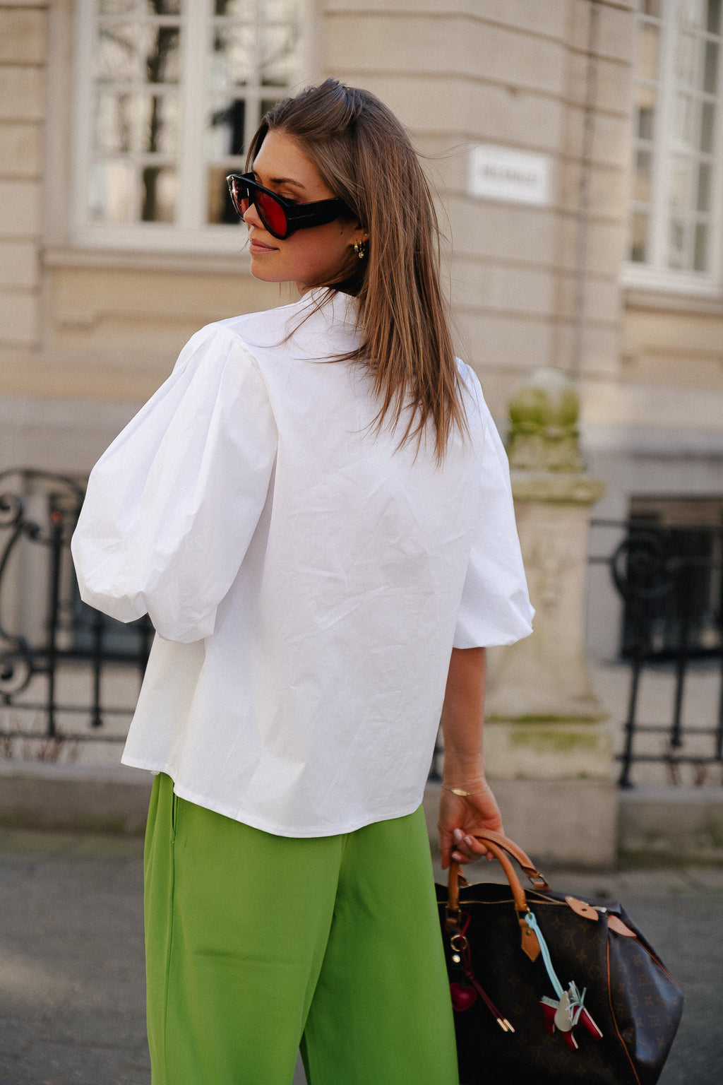 Hazel puff sleeve blouse white
