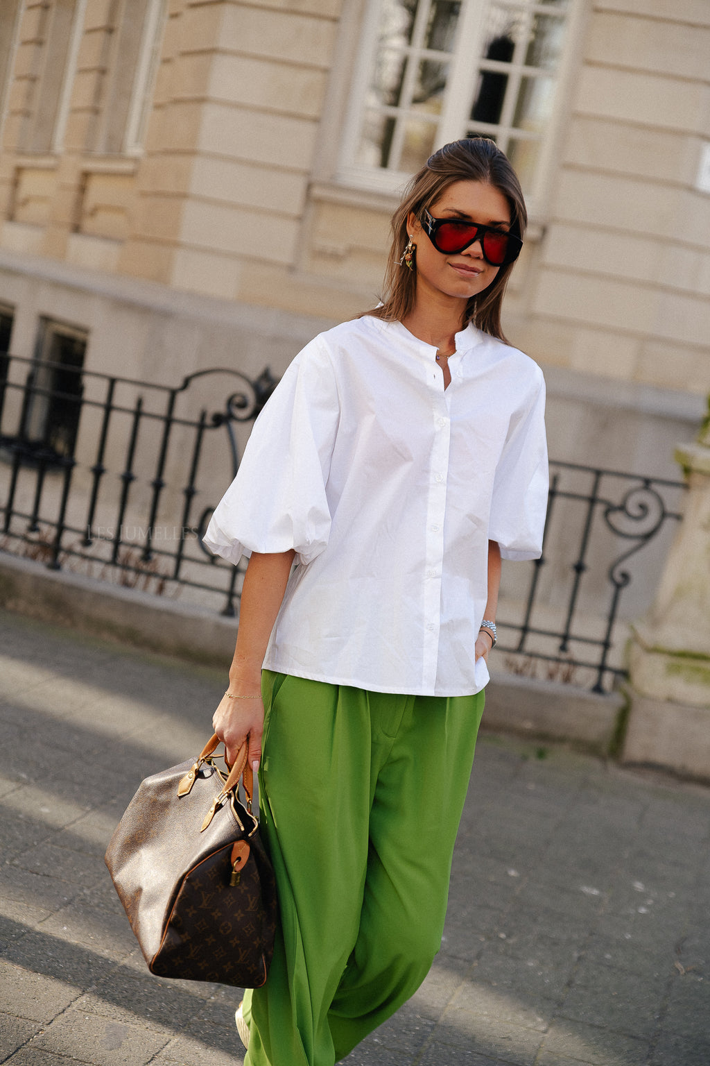 Hazel puff sleeve blouse white